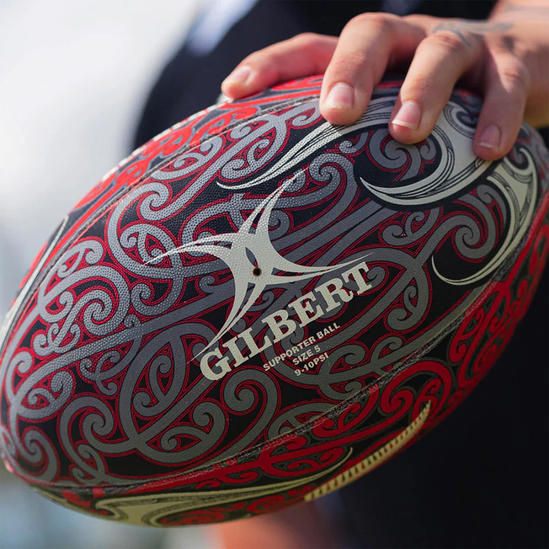 Gilbert All Blacks Māori Supporter Rugby Ball (Size 5) - Image 7