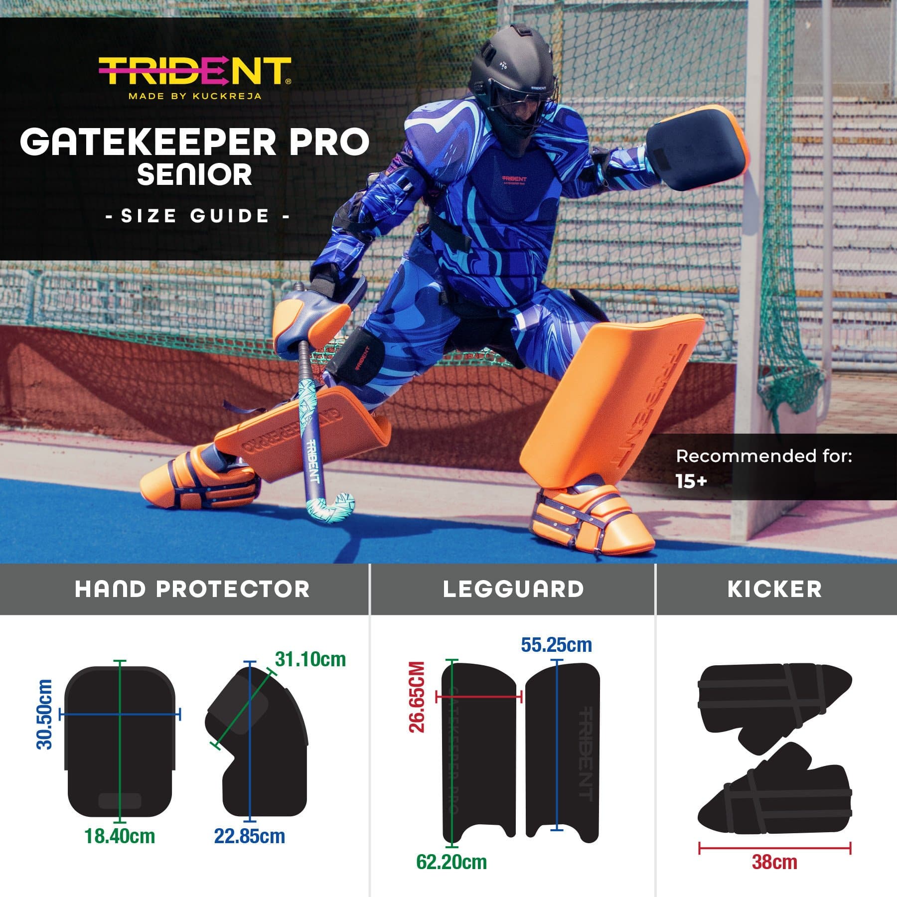 Trident New Gatekeeper Pro 2 Goalie Set - Senior - Image 10