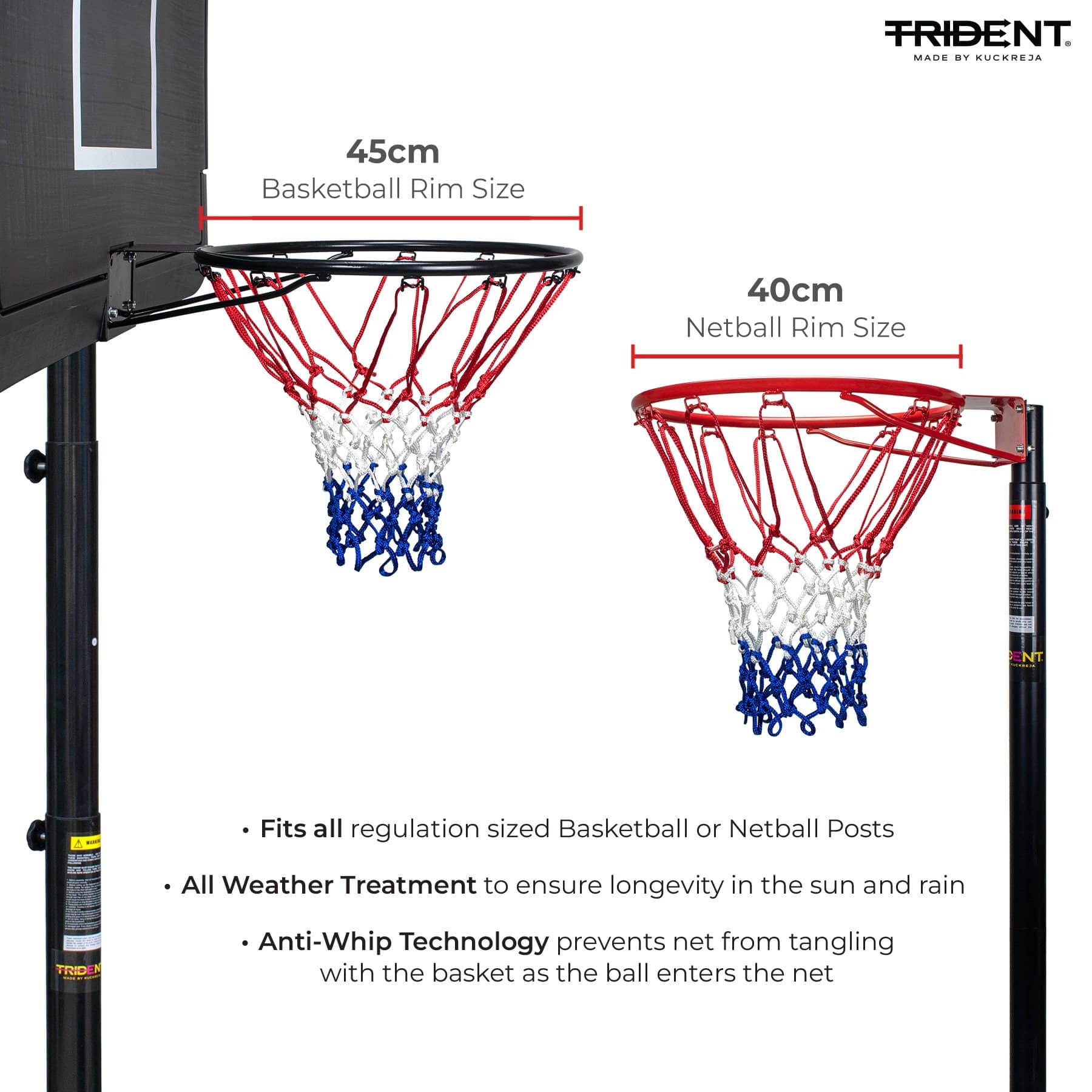 Trident Premium Basketball/Netball Net (Pair) - Image 3
