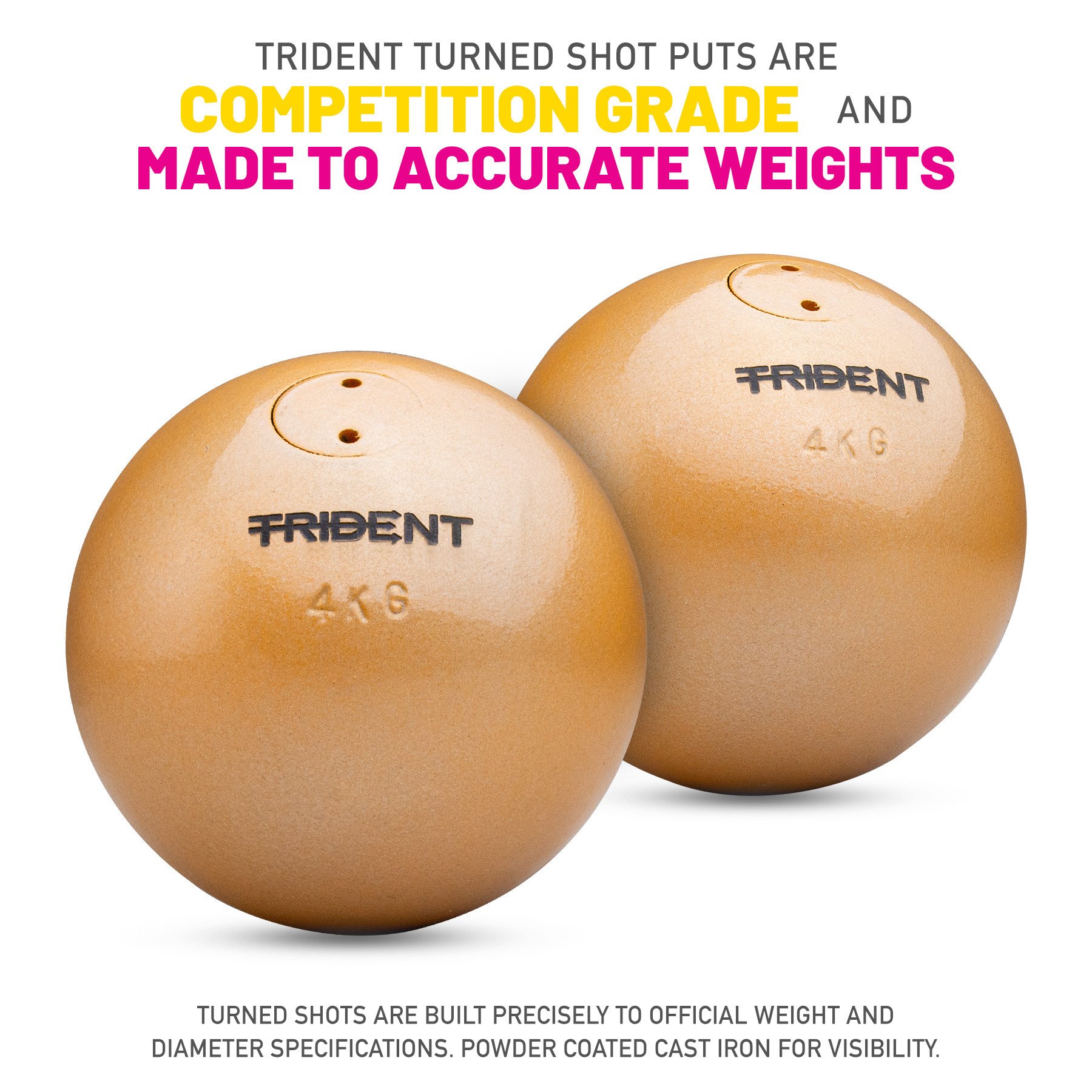Trident Turned Shot Put - 4.00kg - Image 2