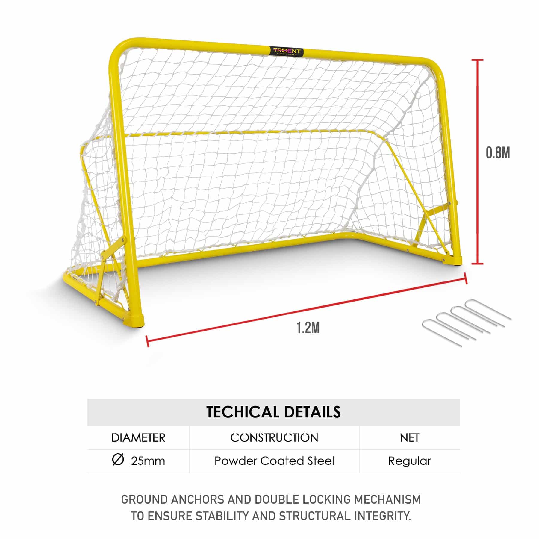 Trident Foldable Steel Mini Goal Post - 1.2 x 0.8M - Image 4