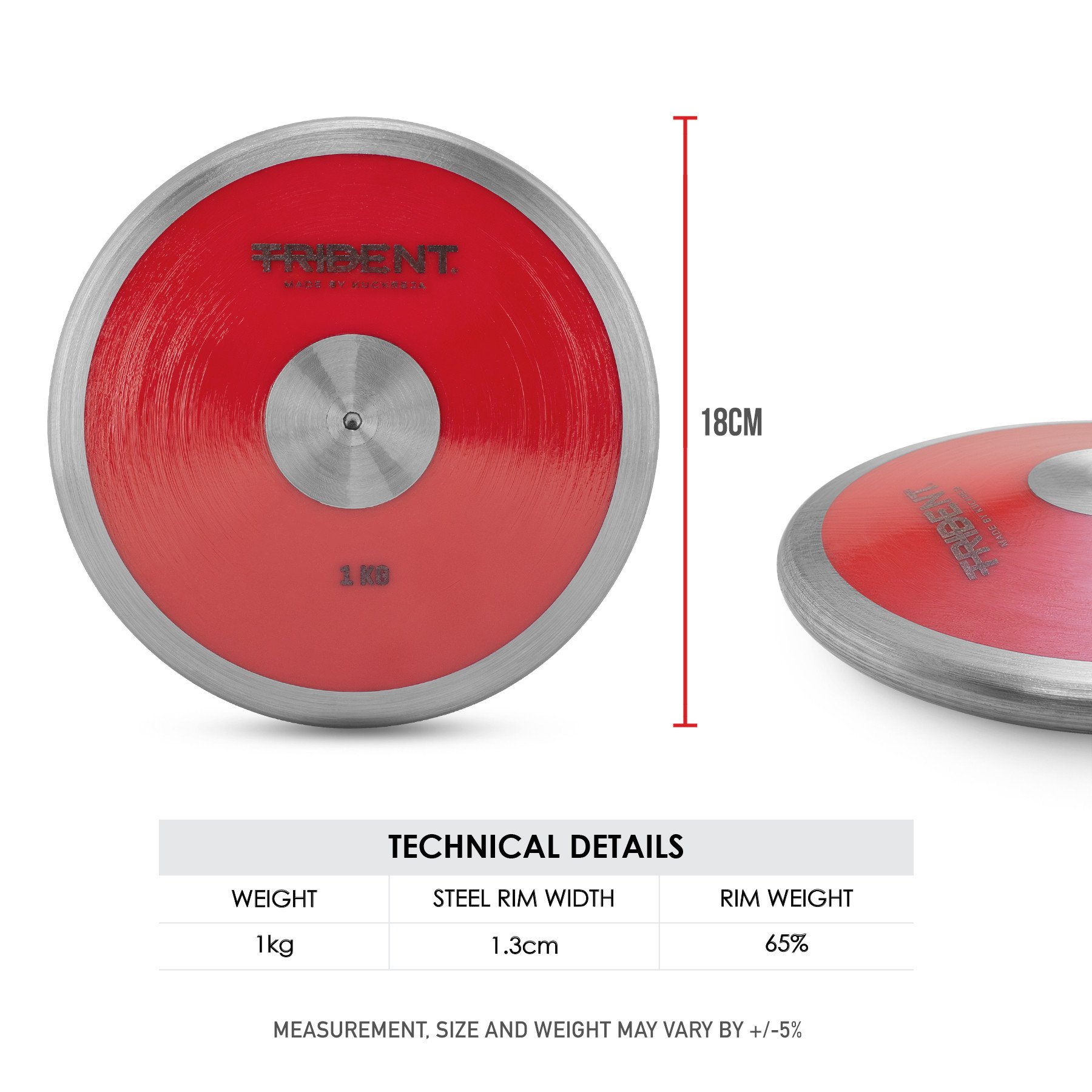 Trident ABS Tournament Discus - 1.00kg - Image 3