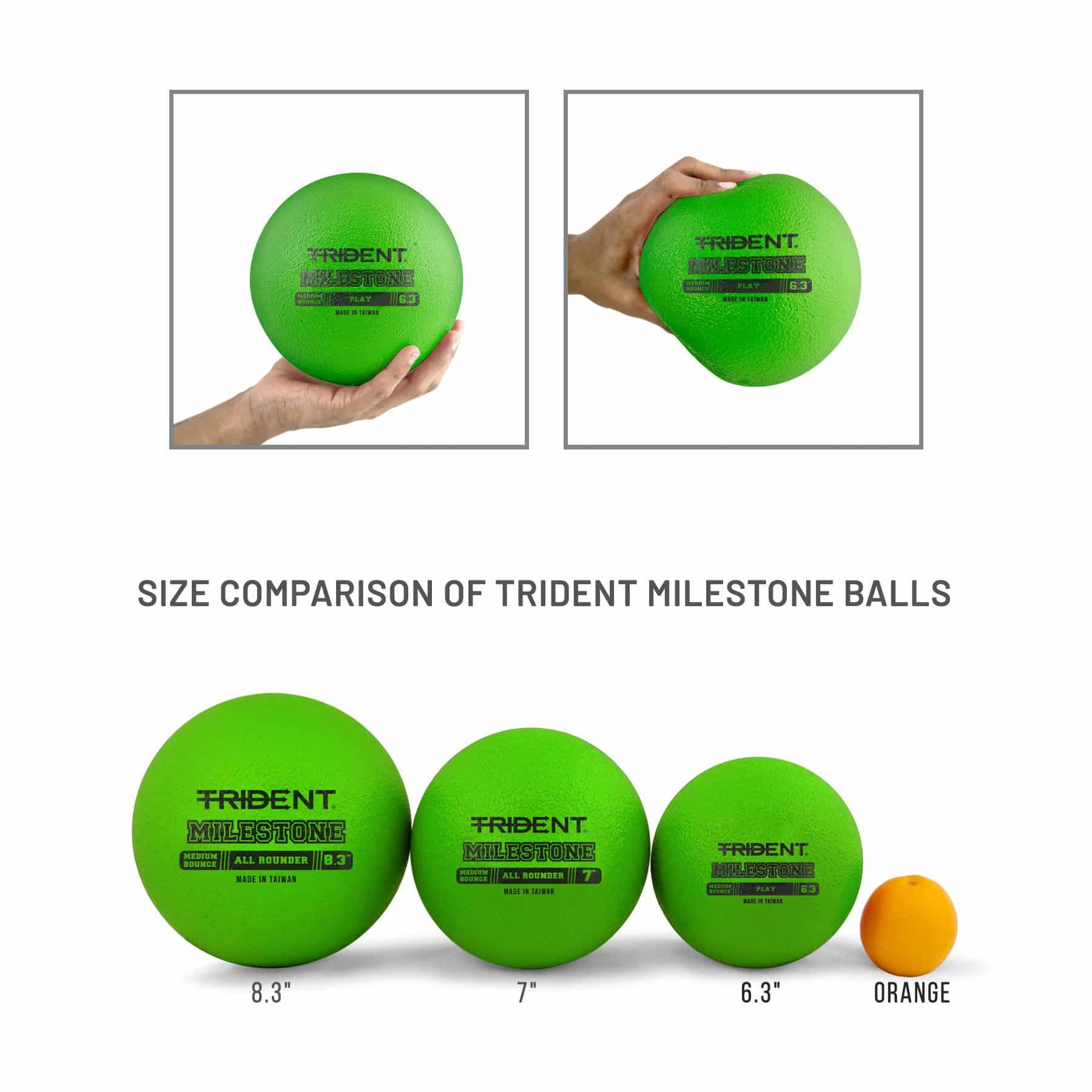 Trident Milestone Play Foam Ball - Green (6.3") - Image 7