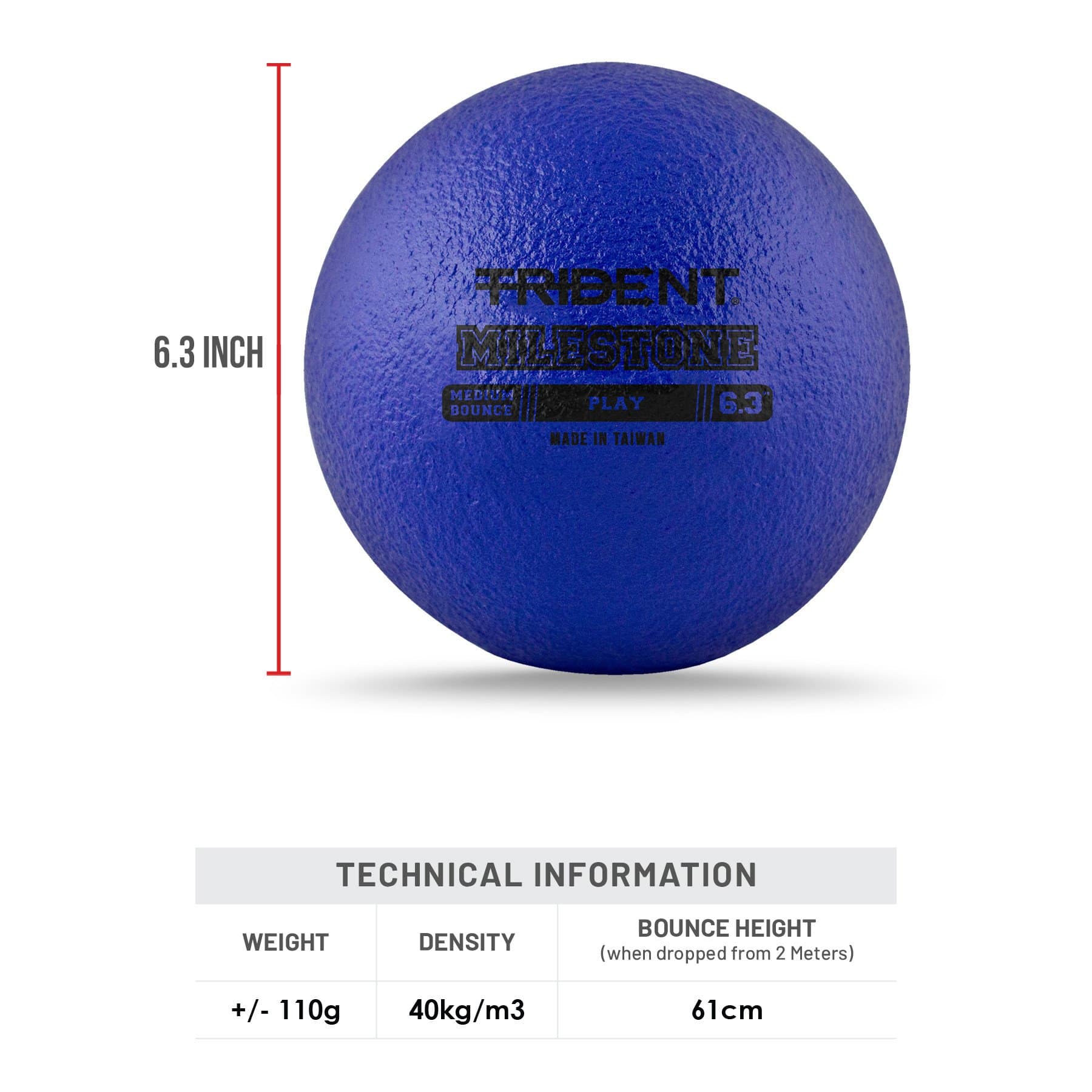 Trident Milestone Play Foam Ball - Blue (6.3") - Image 5