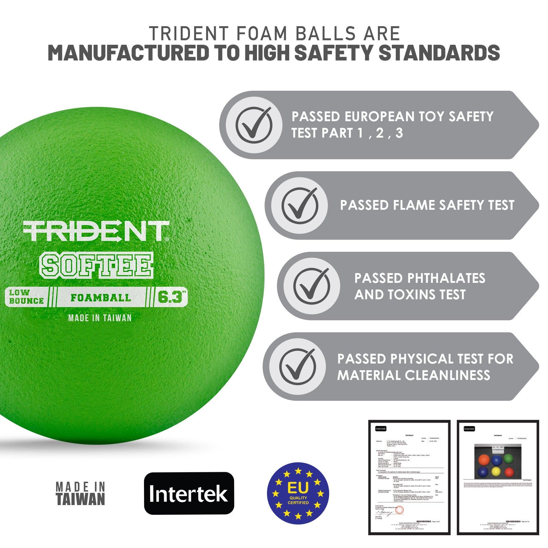 Trident Milestone Softee Low Bounce Foam Ball - Green (6.3") - Image 3