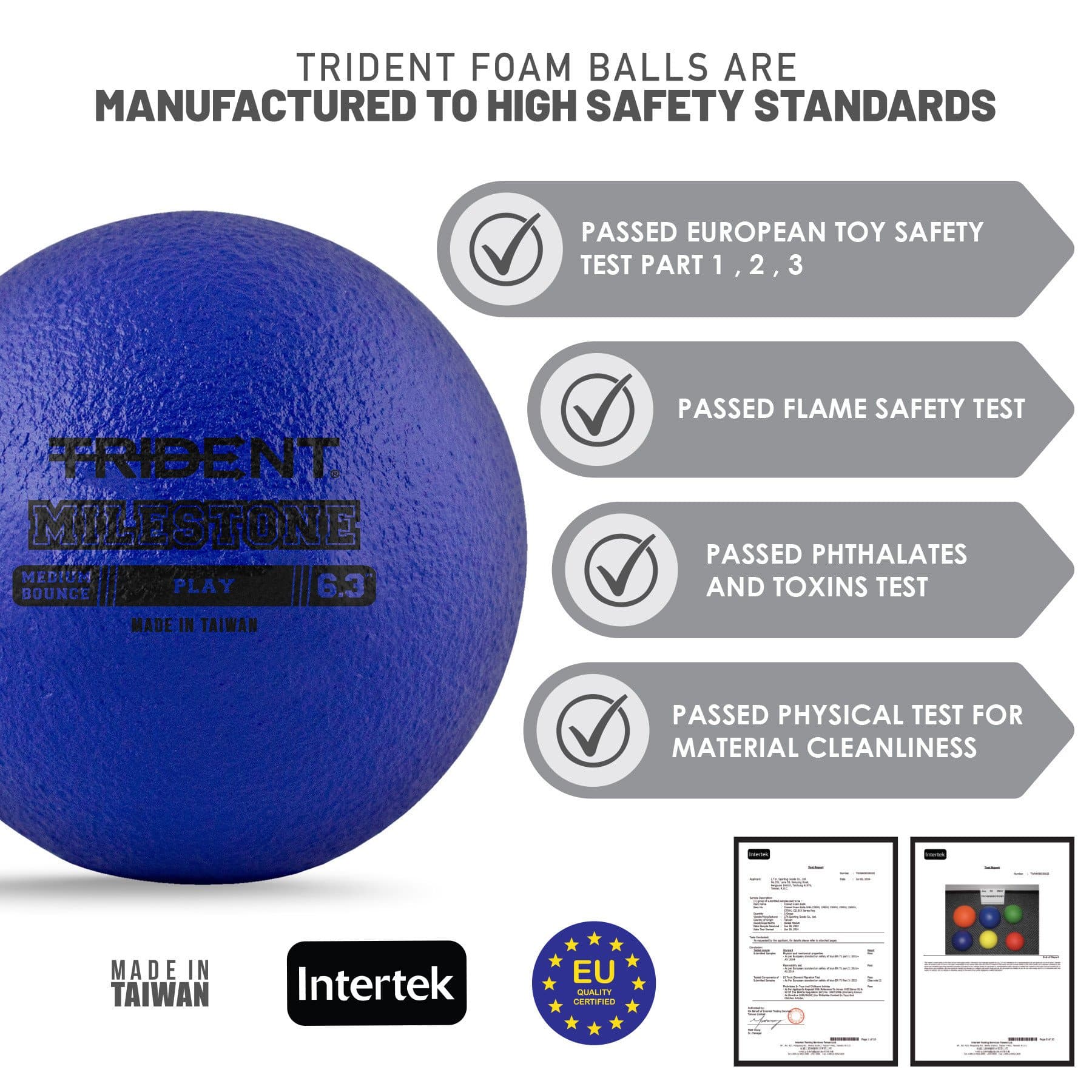 Trident Milestone Play Foam Ball - Blue (6.3") - Image 3