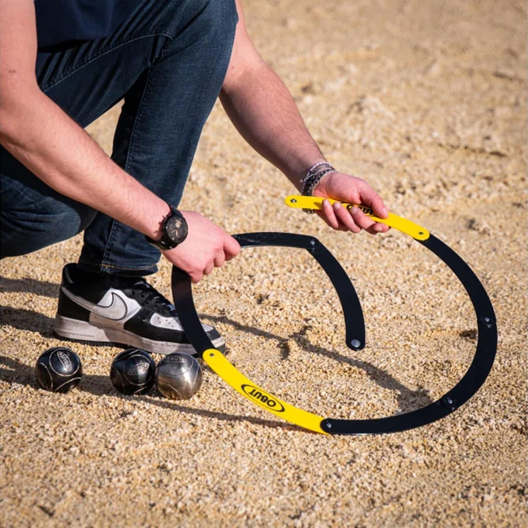 Obut Petanque Folding Circle - Yellow/Black - Image 5