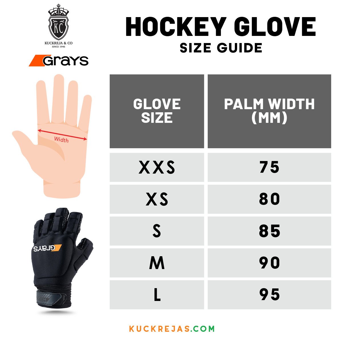 Grays Touch Hockey Glove - Black (LH) - Image 4