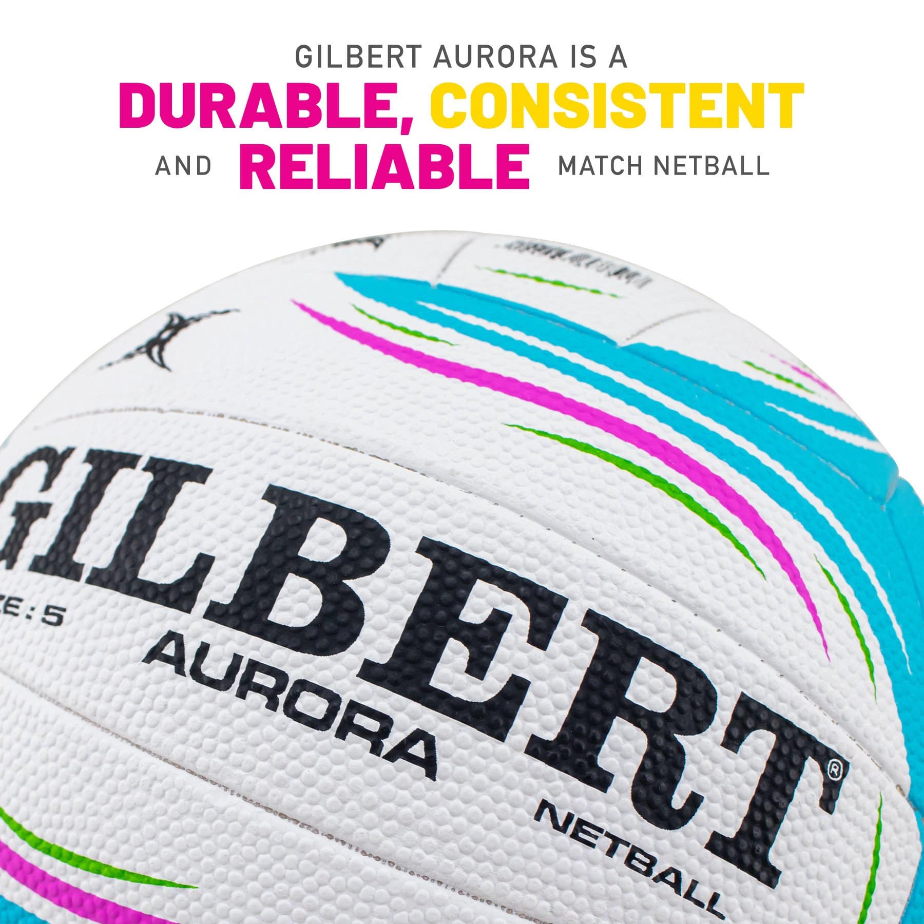 Gilbert Aurora Match Netball (Size 5) - Image 2