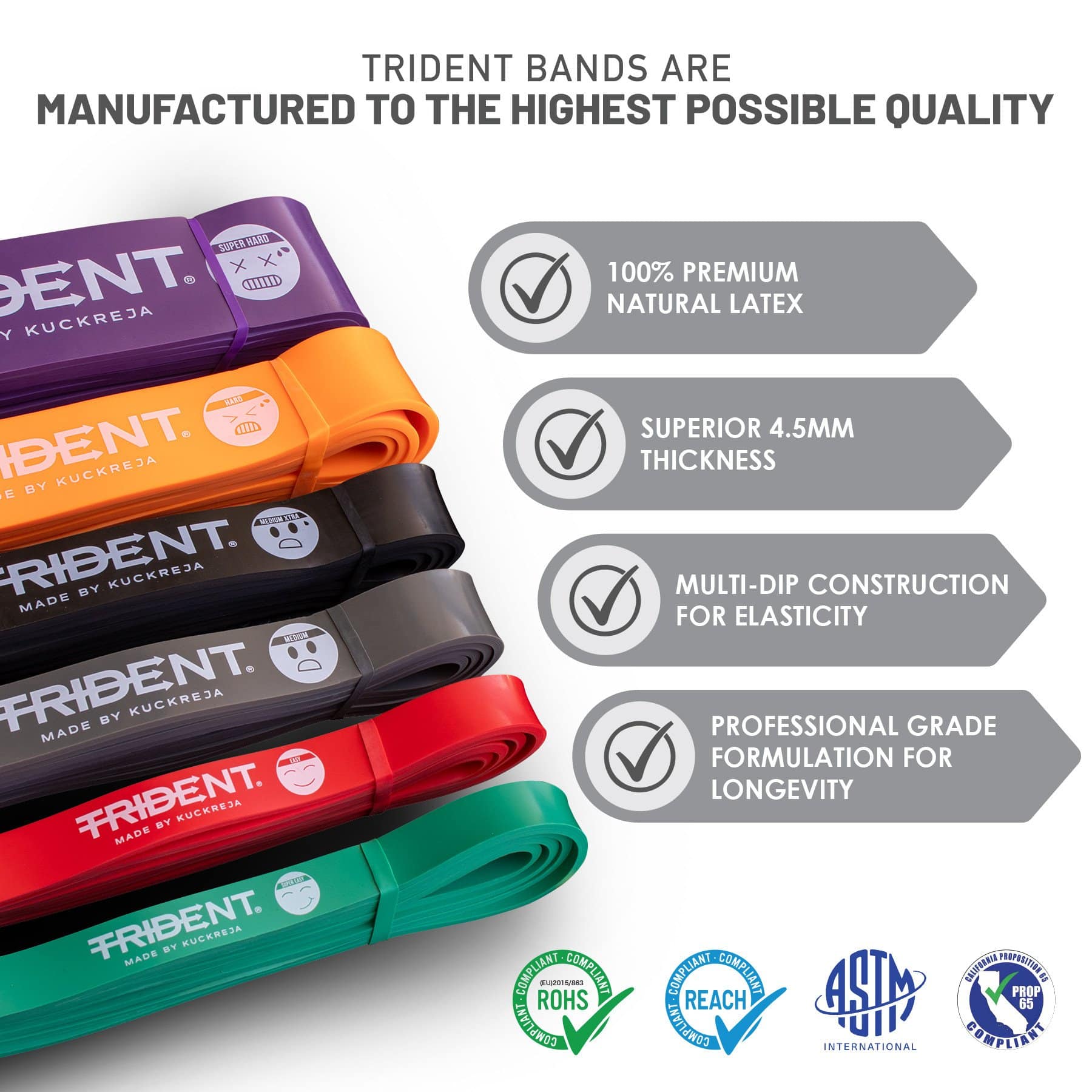 Trident Premium Resistance Band - Super Hard (34-102kg) - Image 4