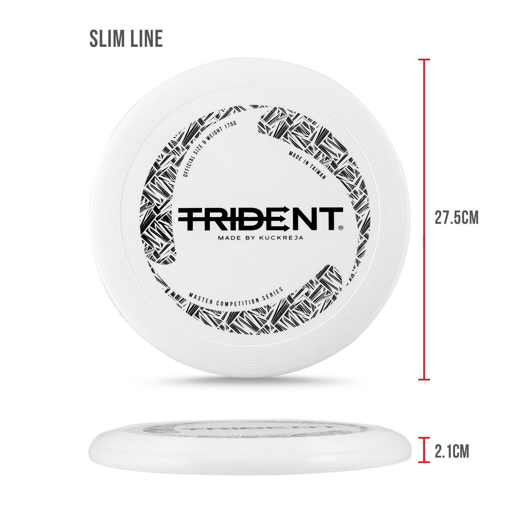Trident Frisbee 175g - White (Regular/Slimline) - Image 6