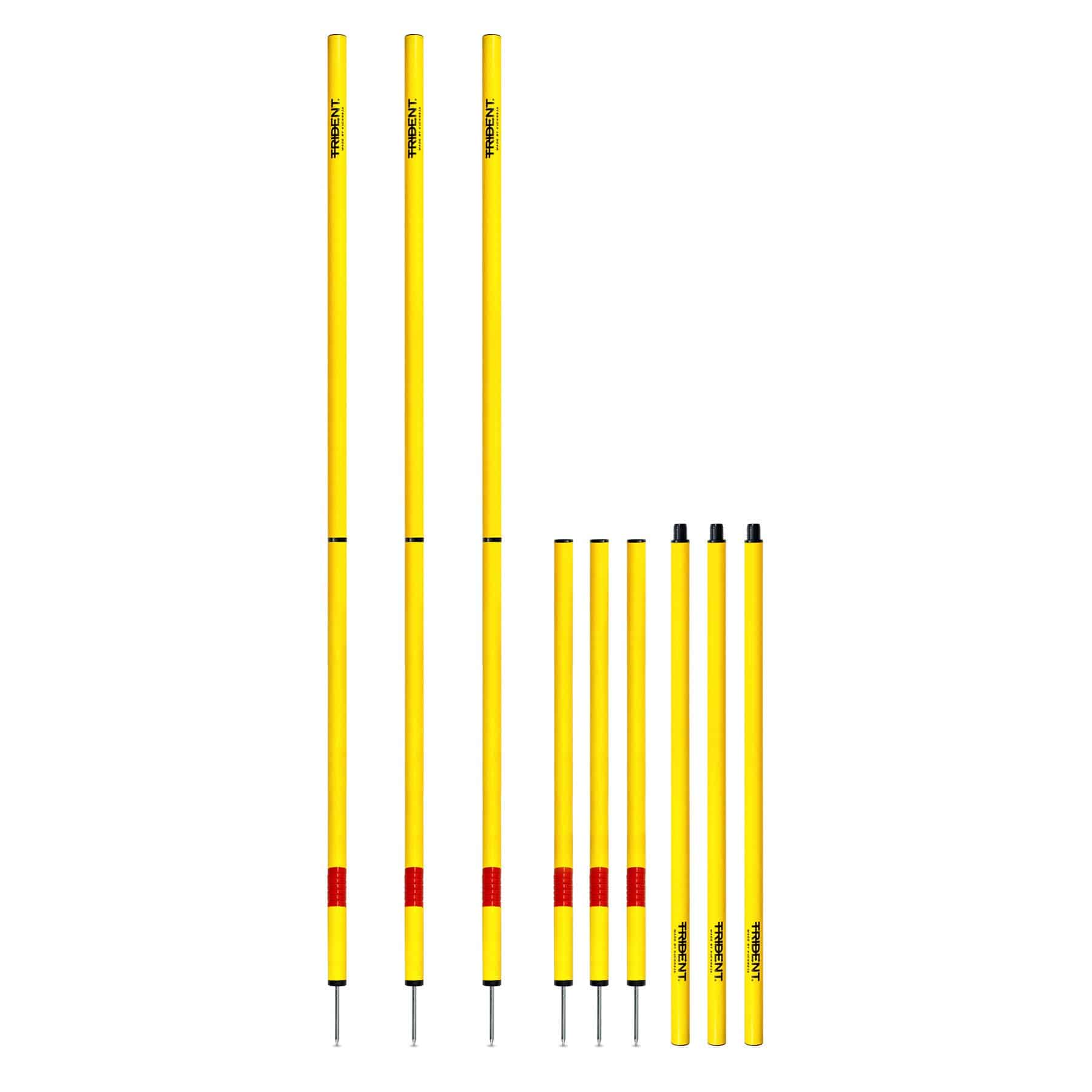 Trident Two-Piece Slalom Pole with Spring – Yellow - Image 2