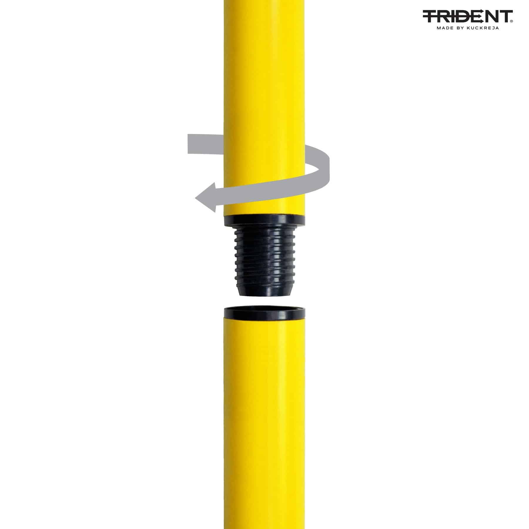 Trident Two-Piece Slalom Pole with Spring – Yellow - Image 5