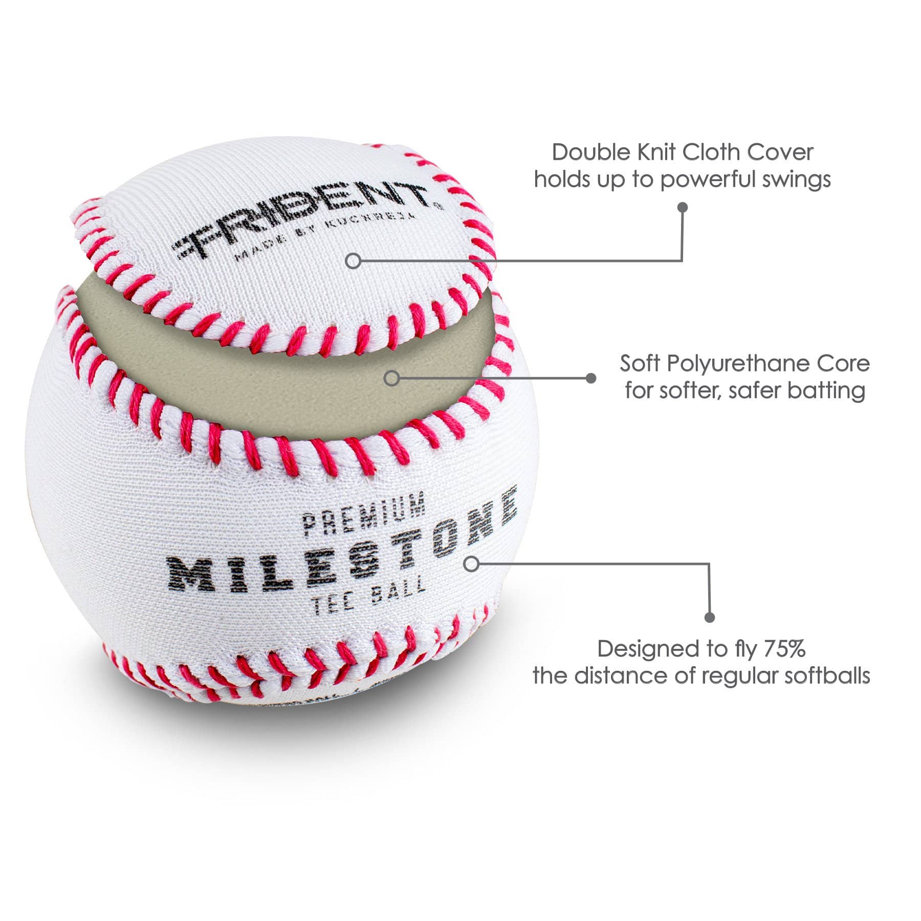 Trident Milestone Double Knit Teeball - 9" - Image 3