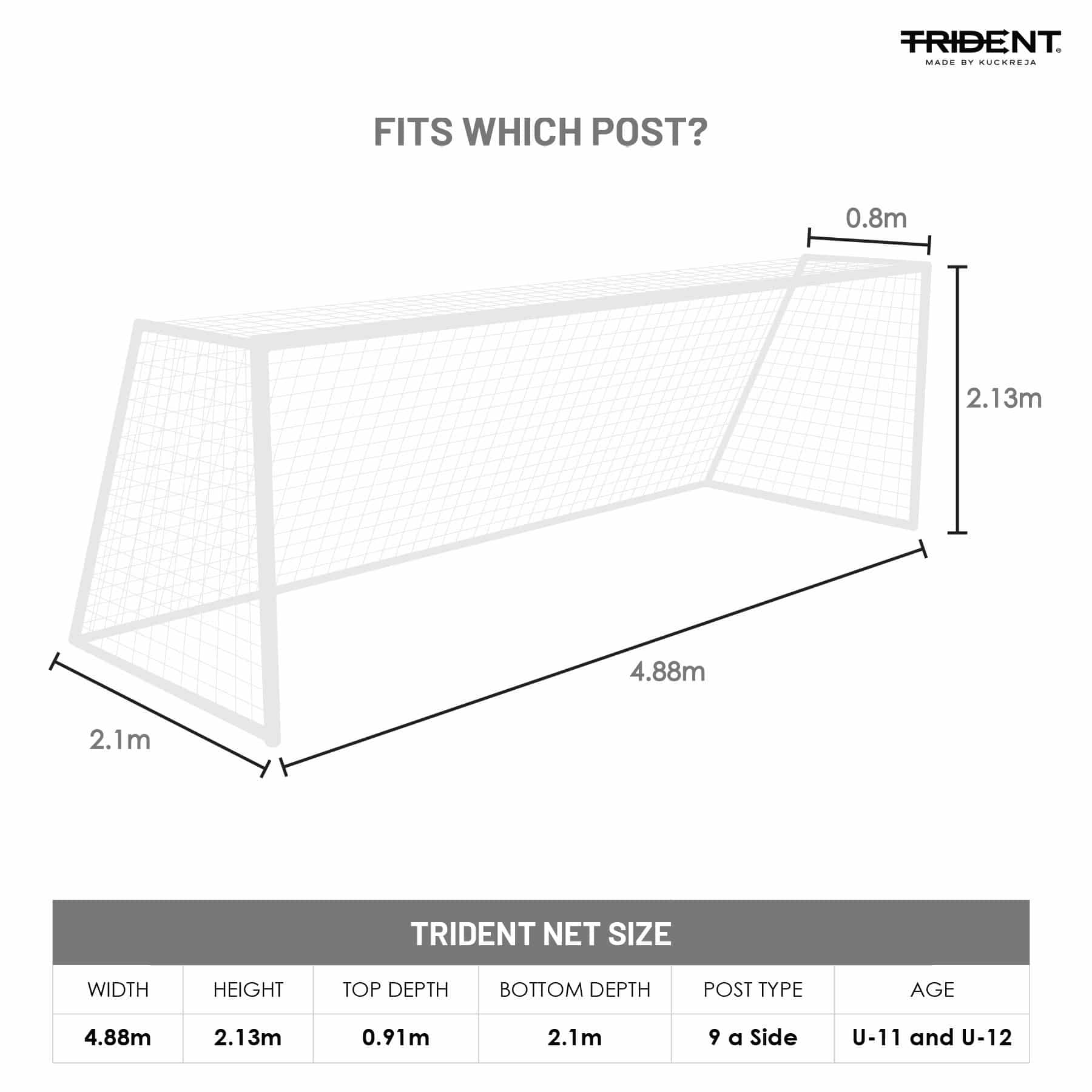 Trident T-20 Nine Junior Football Net (9-a-side) - Image 5