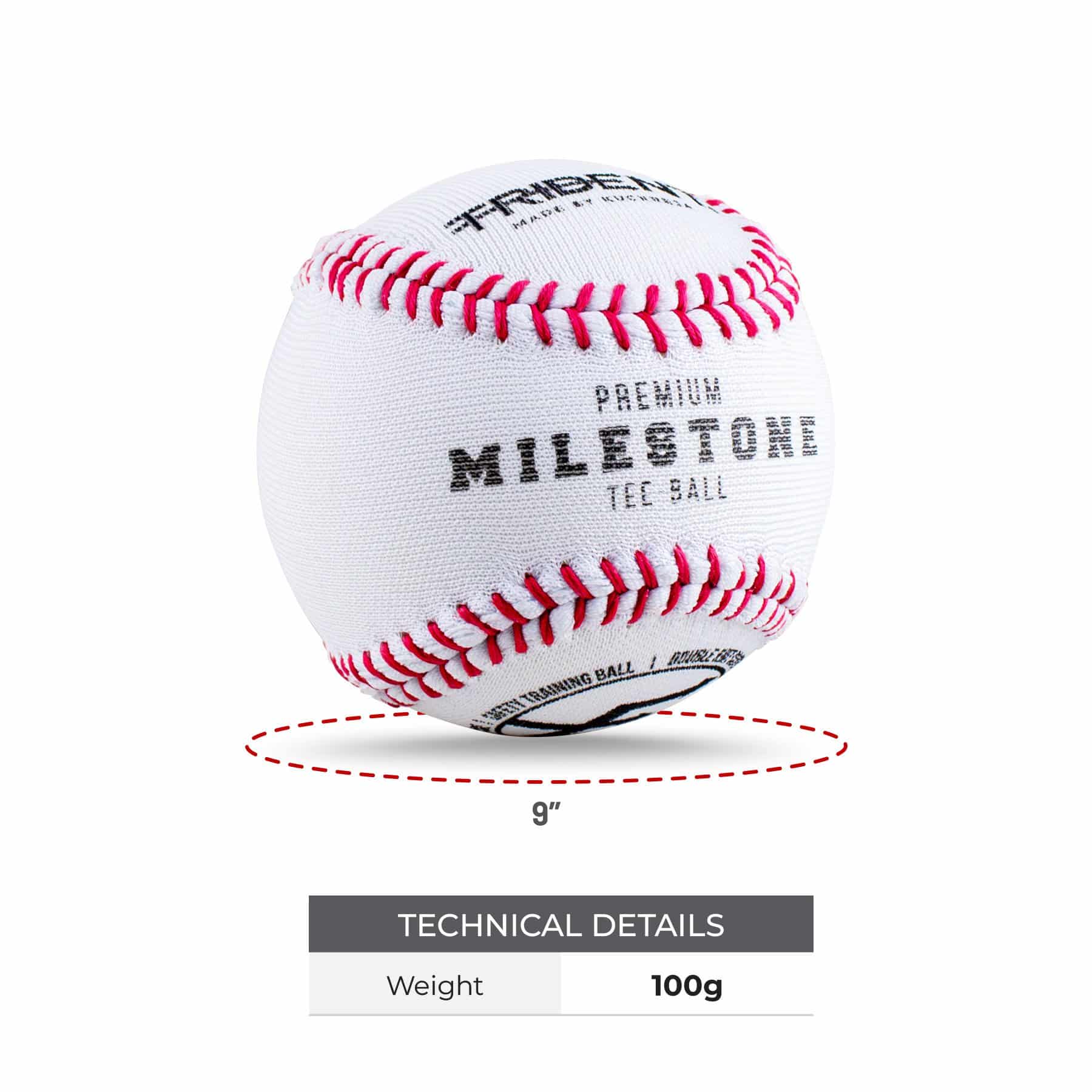 Trident Milestone Double Knit Teeball - 9" - Image 4