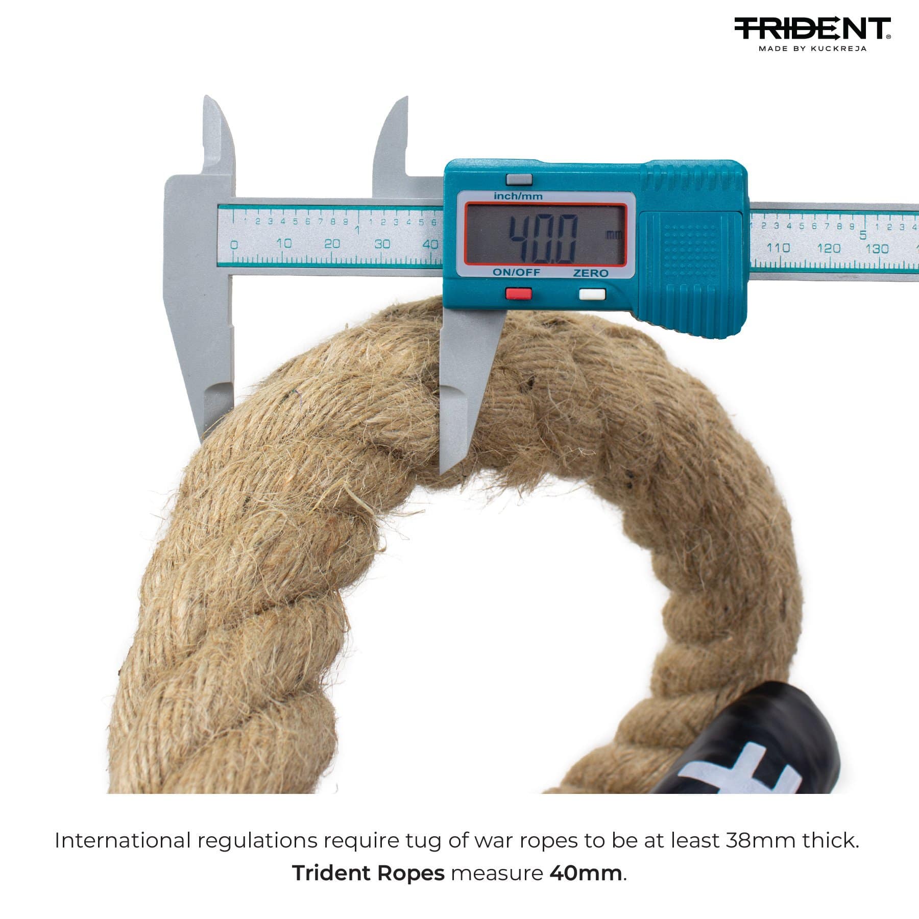 Trident Jute Tug of War Rope - 43m / 140 ft - Image 4