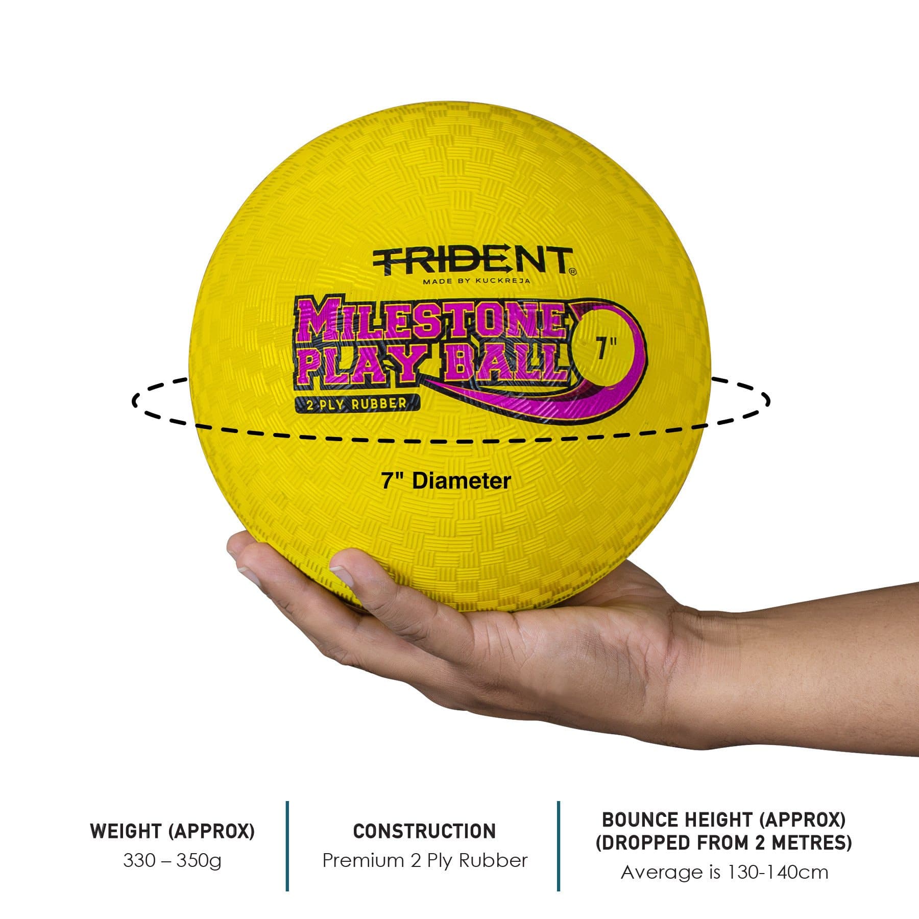 Trident Milestone Playground Ball (Dodgeball) - Yellow - Image 4