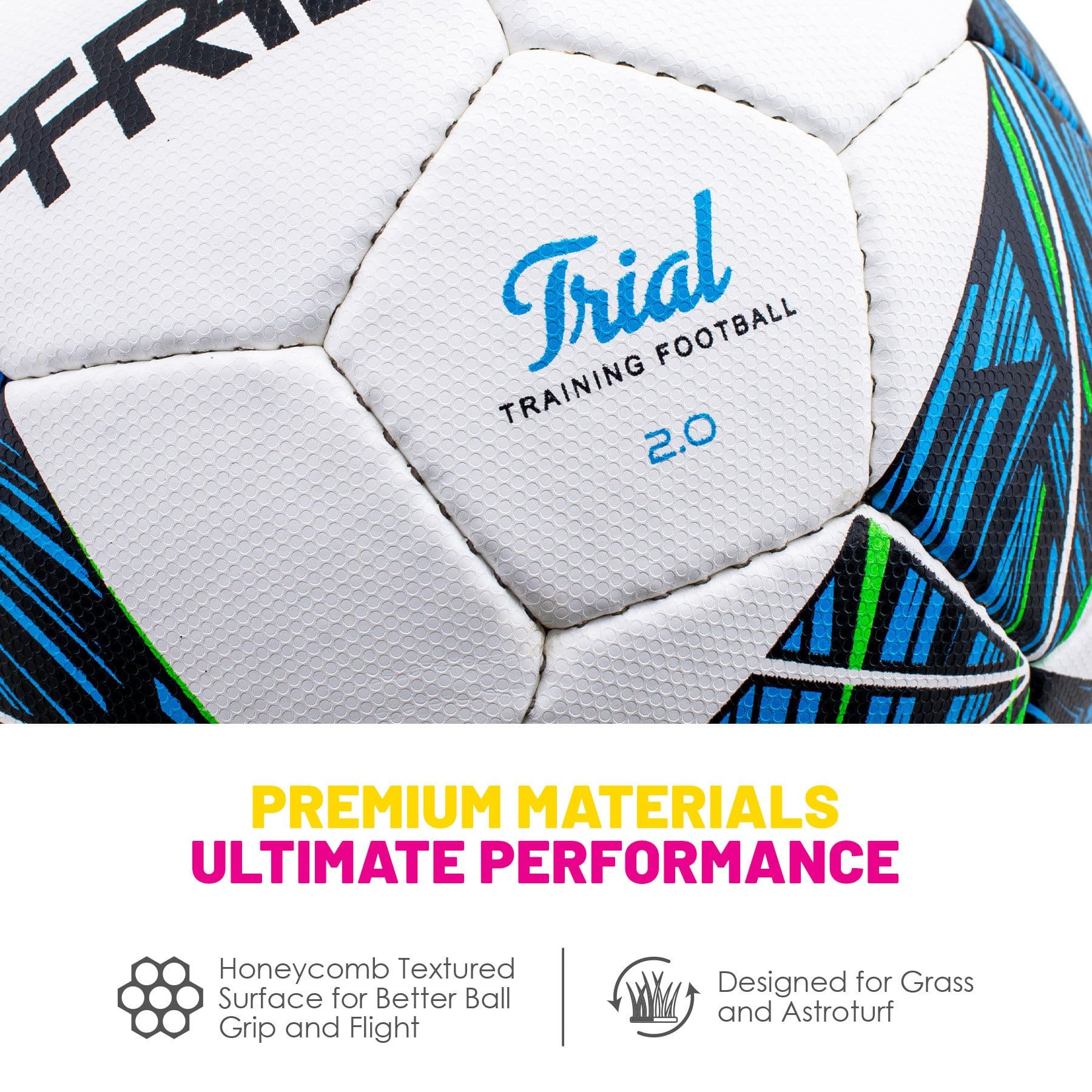 Trident Trial 2.0 Training Football - Size 4 (Chaos Blue) - Image 2