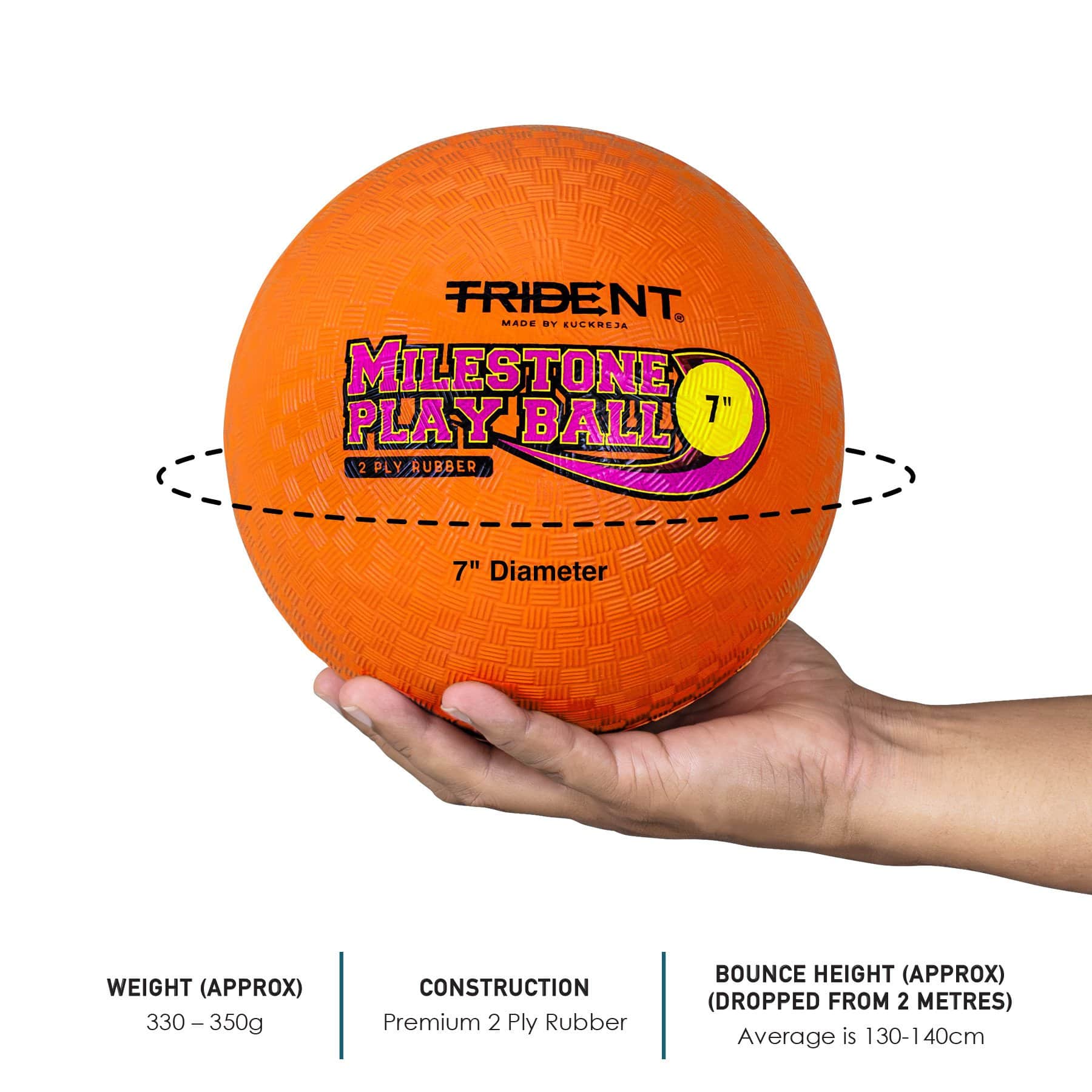 Trident Milestone Playground Ball (Dodgeball) - Orange - Image 4