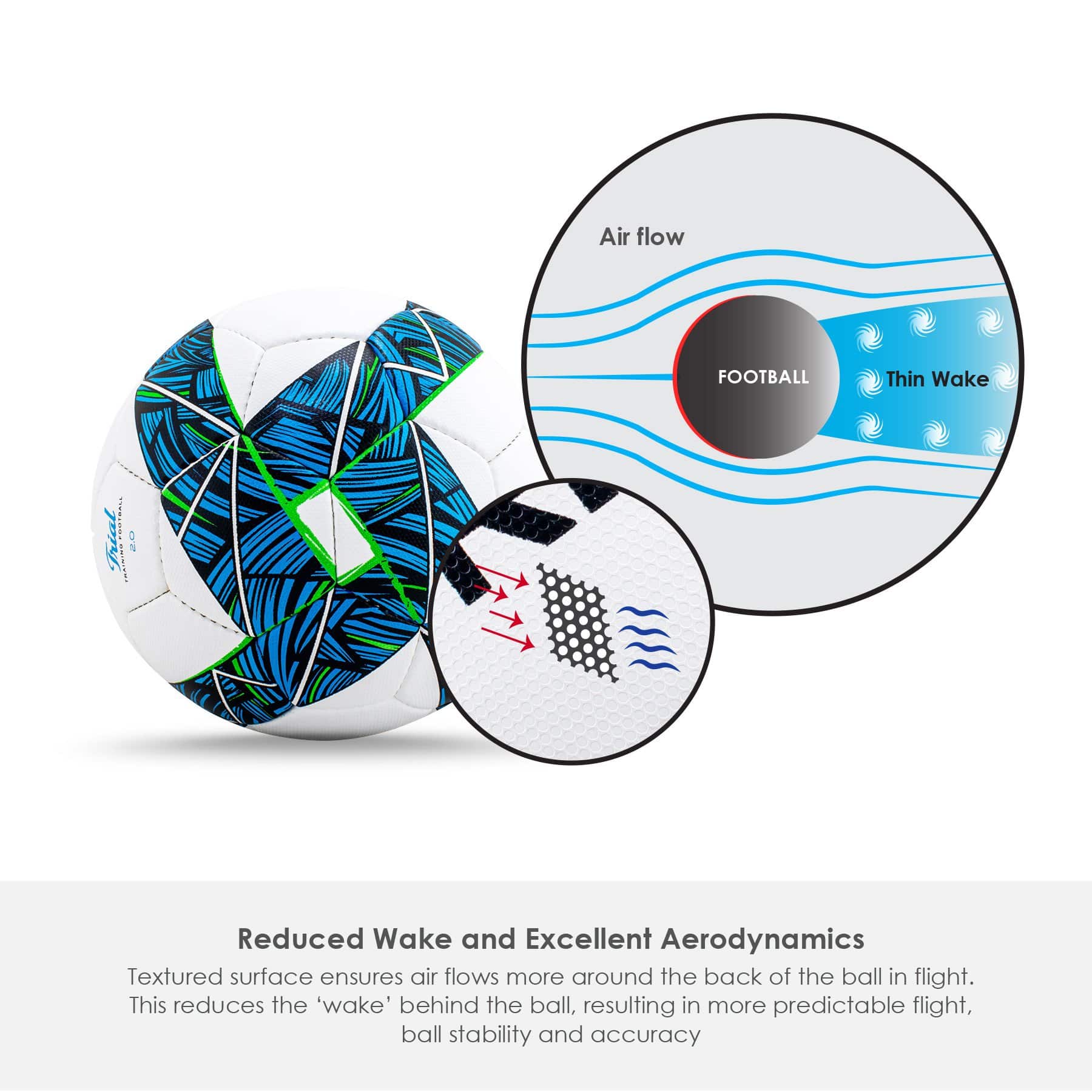 Trident Trial 2.0 Training Football - Size 4 (Chaos Blue) - Image 6