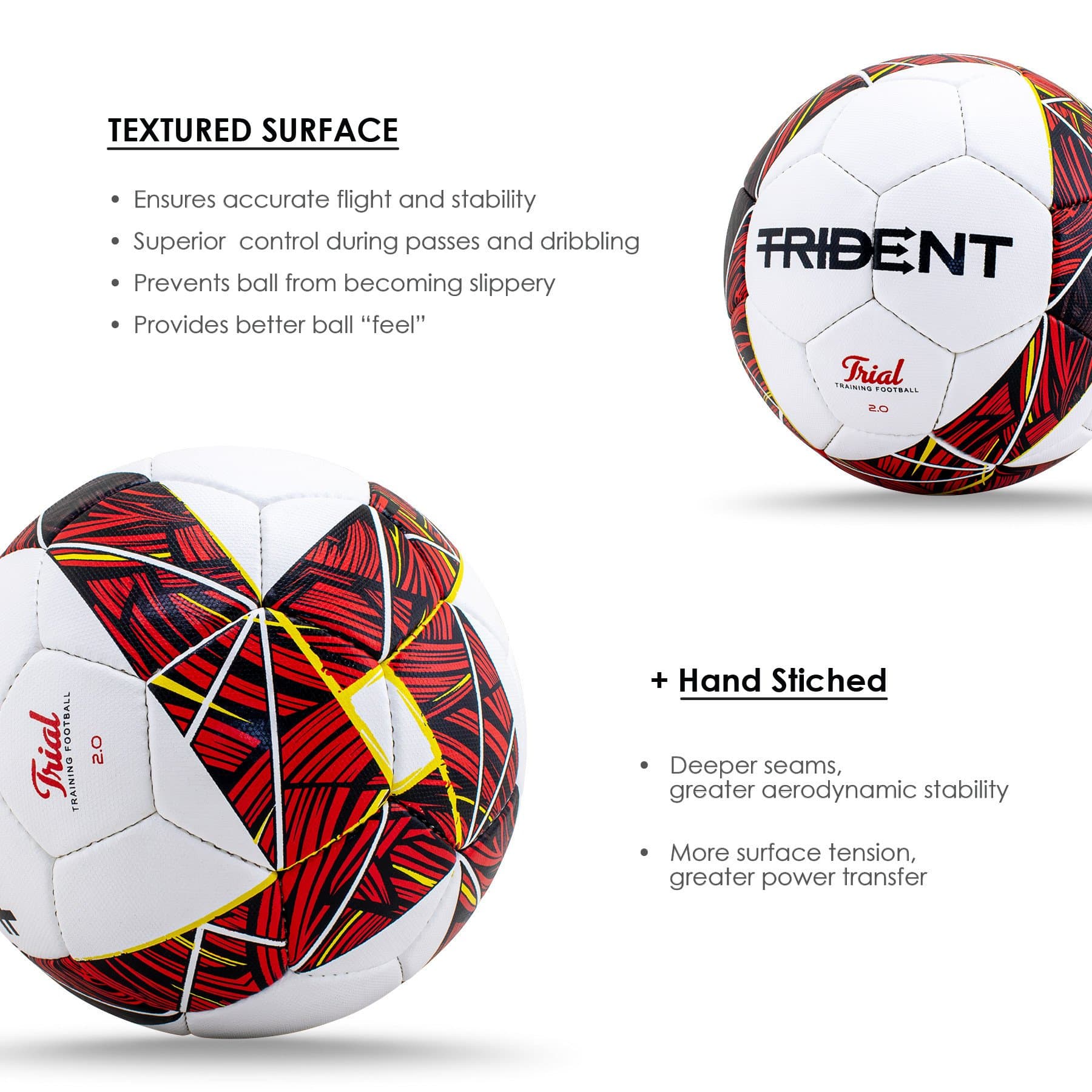Trident Trial 2.0 Training Football - Size 5 (Chaos Red) - Image 5