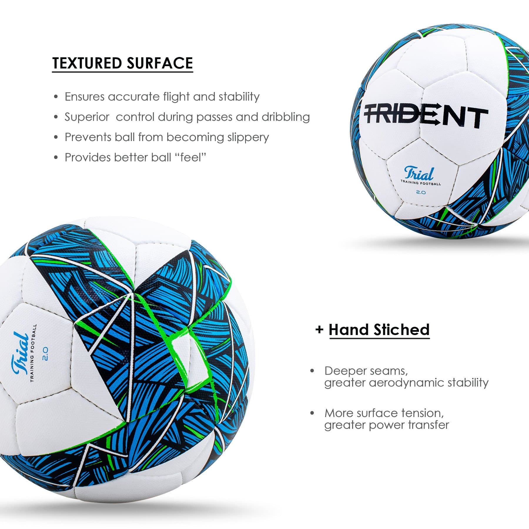 Trident Trial 2.0 Training Football - Size 4 (Chaos Blue) - Image 5