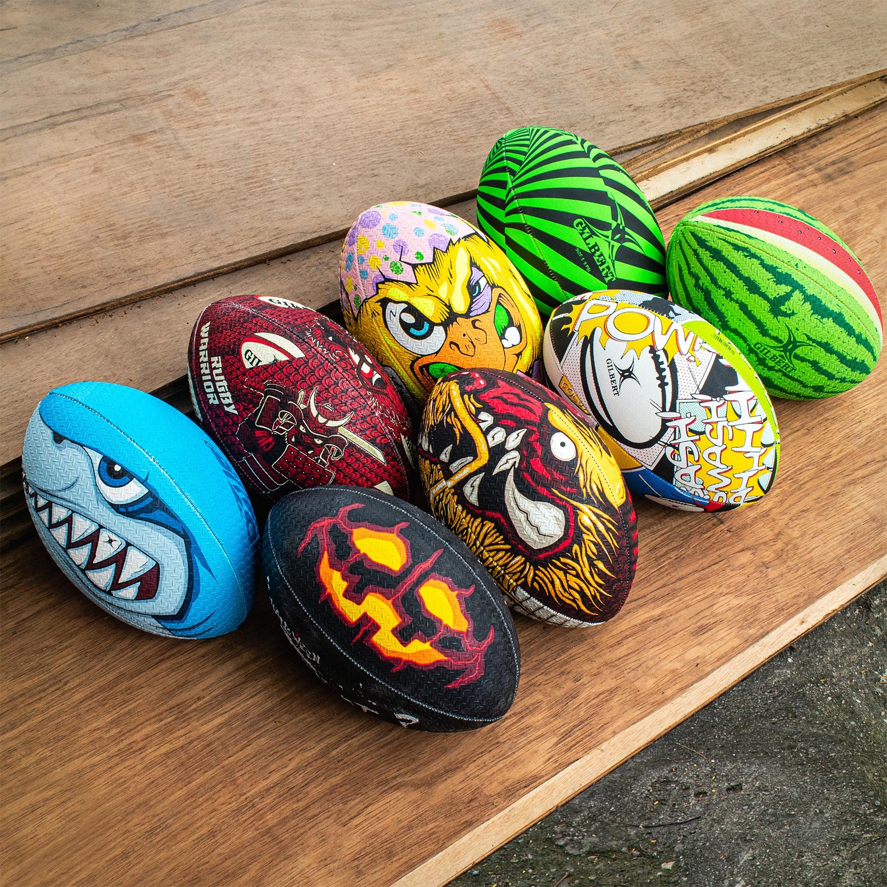 Gilbert Randoms Rugby Ball - Warrior (Size 5) - Image 4