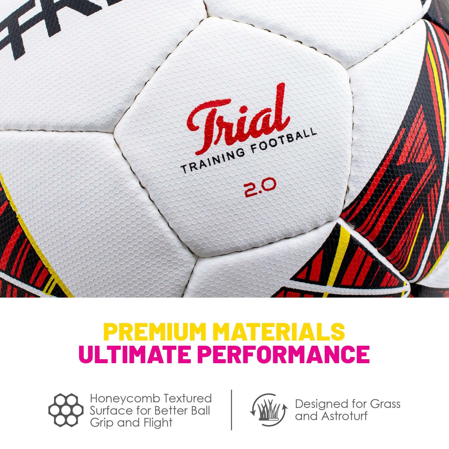 Trident Trial 2.0 Training Football - Size 5 (Chaos Red) - Image 2