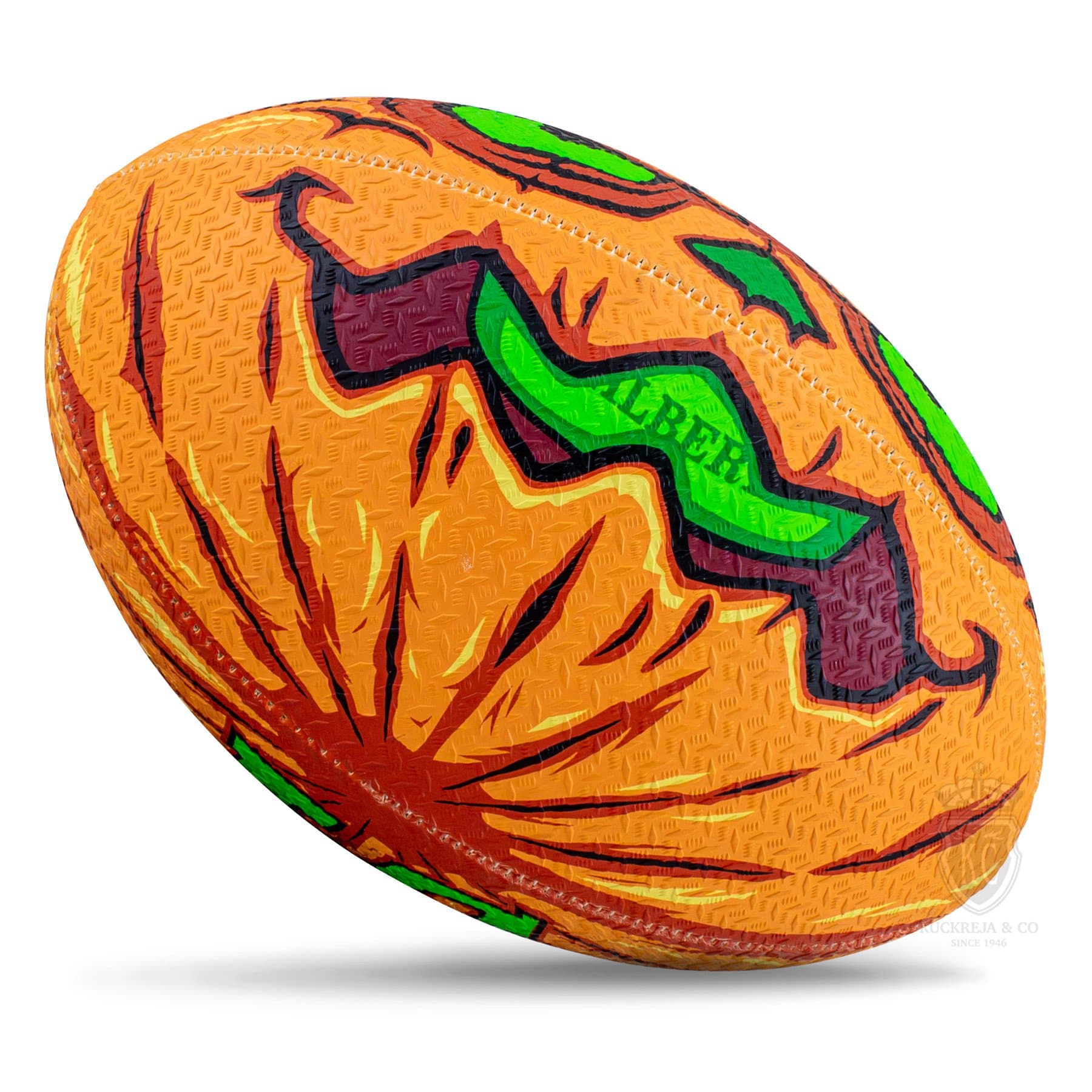 Gilbert Randoms Rugby Ball - Pumpkin (Size 5) - Image 2