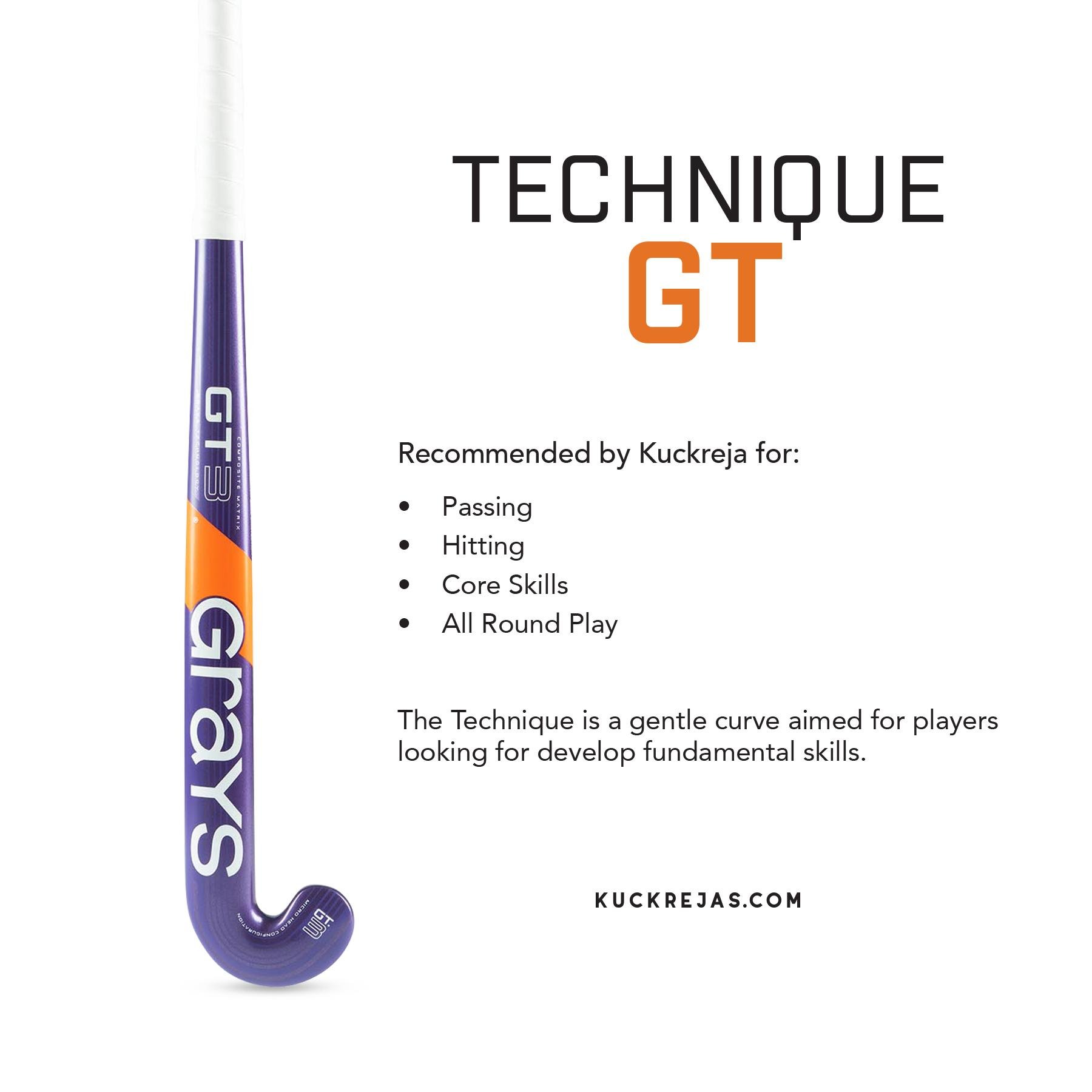 Grays GT3 Junior Composite Hockey Stick - Purple (34") - Image 2