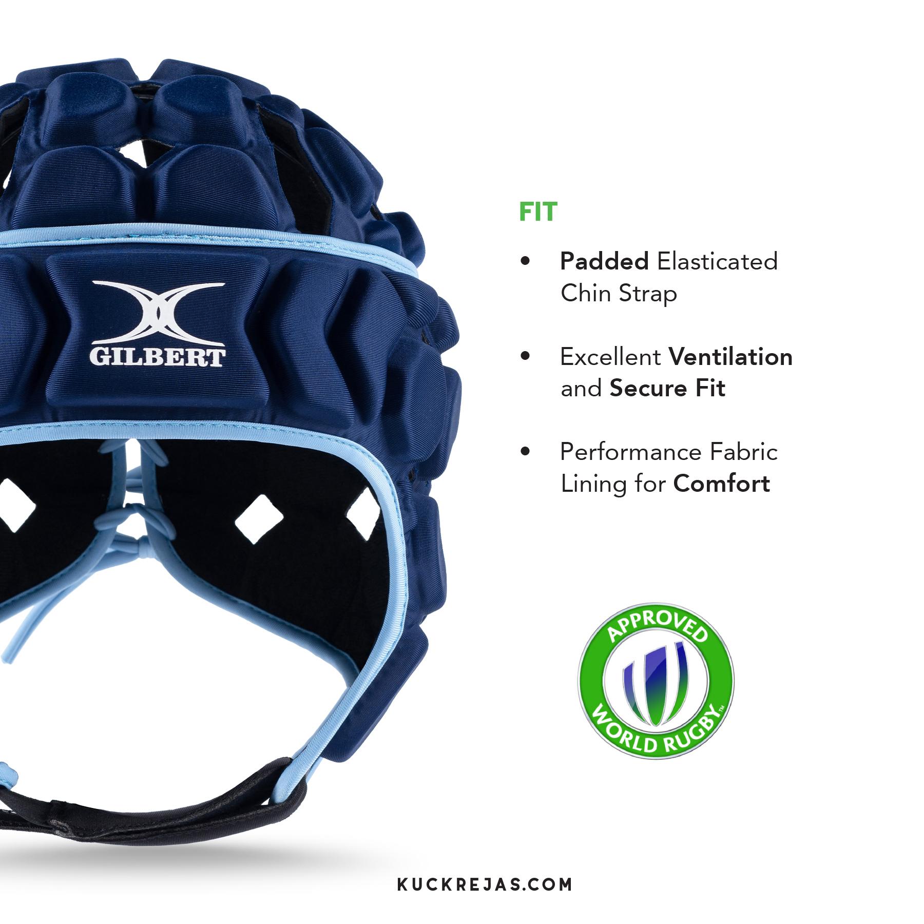 Gilbert Octane Headguard - Navy/Sky - Image 3