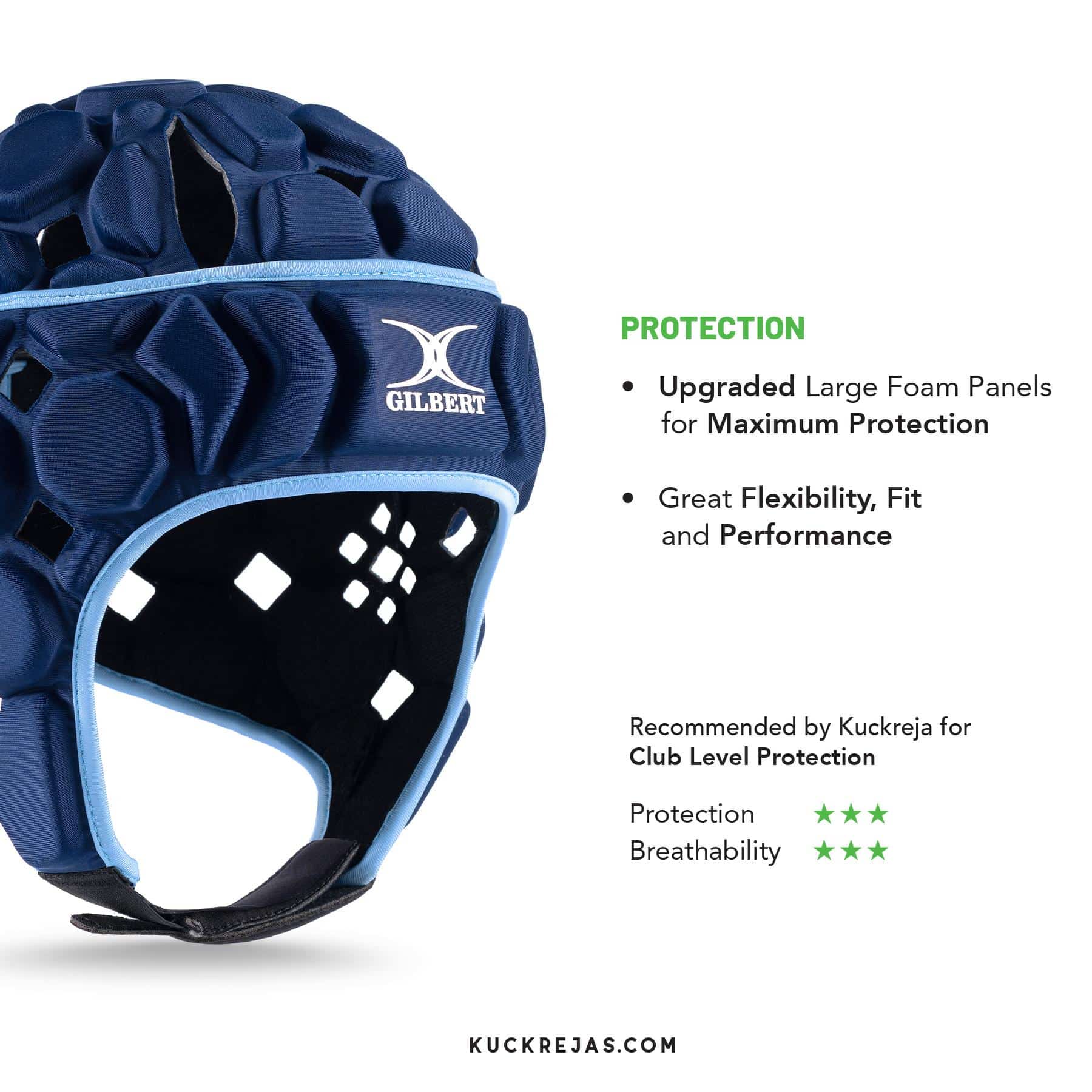 Gilbert Octane Headguard - Navy/Sky - Image 2
