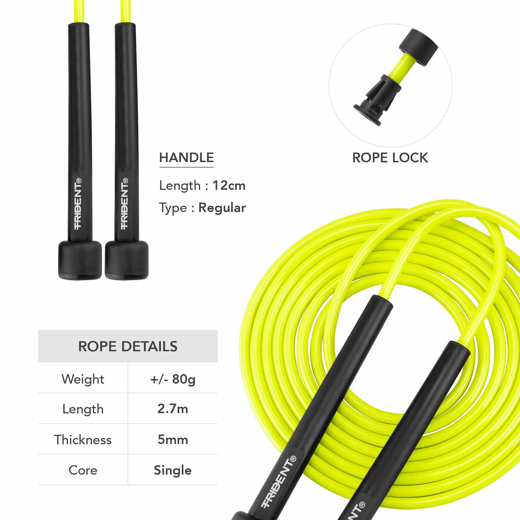 Trident Milestone Skipping Rope - Electric Neon - Image 3