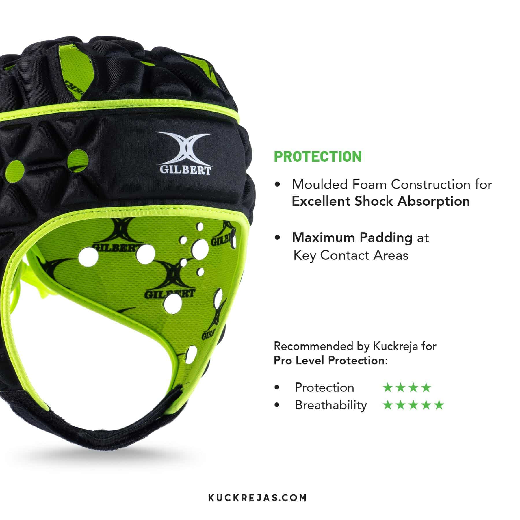 Gilbert Air Headguard - Black/Green - Image 2